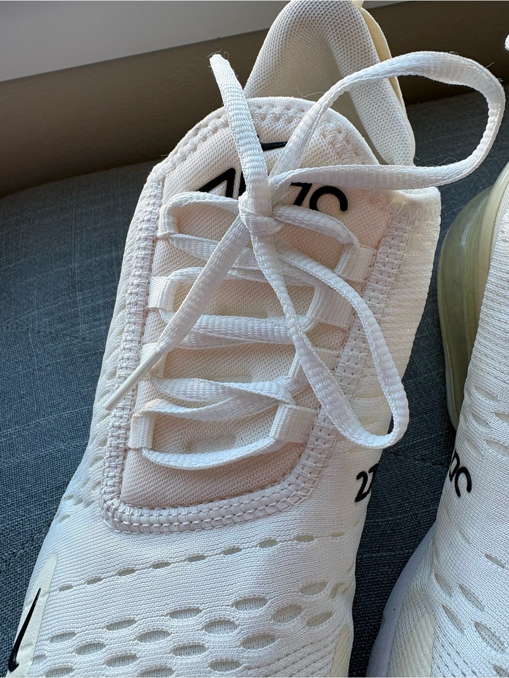 Nike Air Max 270 Running Shoes Sneakers Sail/Coconut Milk/Pale Ivory/Black Mens - Picture 8 of 15